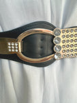 Diamante Buckle With Diamante Blocks Pu Summer Chunky Belt