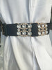 Diamante Buckle With Diamante Blocks Pu Summer Chunky Belt