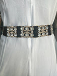 Diamante Buckle With Diamante Blocks Pu Summer Chunky Belt