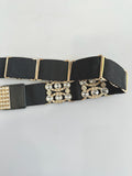 Diamante Buckle With Diamante Blocks Pu Summer Chunky Belt