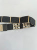 Diamante Buckle With Diamante Blocks Pu Summer Chunky Belt