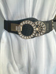 Diamante Buckle With Diamante Blocks Pu Summer Chunky Belt