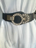 Diamante Buckle With Diamante Blocks Pu Summer Chunky Belt