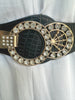 Diamante Buckle With Diamante Blocks Pu Summer Chunky Belt