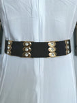 Diamante Buckle With Diamante Blocks Pu Summer Chunky Belt