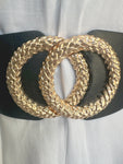 Different Shapes Of Golden Buckle Pu Summer Chunky Belt