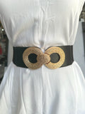 Different Shapes Of Golden Buckle Pu Summer Chunky Belt