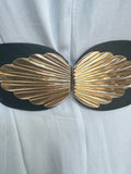 Different Shapes Of Golden Buckle Pu Summer Chunky Belt