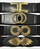 Different Shapes Of Golden Buckle Pu Summer Chunky Belt