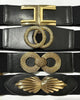 Different Shapes Of Golden Buckle Pu Summer Chunky Belt