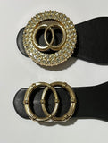 Double Ring Buckle Pu Summer Chunky Belt