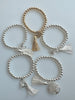 Beaded Alloy Bracelet With Dangling Bits