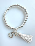 Beaded Alloy Bracelet With Dangling Bits