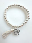 Beaded Alloy Bracelet With Dangling Bits