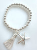 Beaded Alloy Bracelet With Dangling Bits
