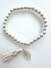 Beaded Alloy Bracelet With Dangling Bits