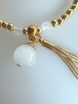 Beaded Bracelet With Jade Like Ball And Tassel No. 31