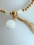 Beaded Bracelet With Jade Like Ball And Tassel No. 31