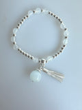 Beaded Bracelet With Jade Like Ball And Tassel No. 31