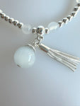 Beaded Bracelet With Jade Like Ball And Tassel No. 31