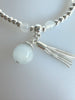 Beaded Bracelet With Jade Like Ball And Tassel No. 31