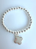 Beaded Alloy Bracelet With Dangling Bits