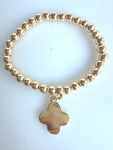 Beaded Alloy Bracelet With Dangling Bits