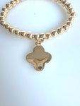 Beaded Alloy Bracelet With Dangling Bits