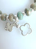 Beaded Bracelet With Dangling Four Petal Flower No. 26