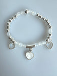 Beaded Bracelet With Dangling Heart No. 38