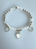 Beaded Bracelet With Dangling Heart No. 38