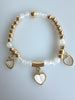 Beaded Bracelet With Dangling Heart No. 38