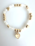 Beaded Bracelet With Dangling Heart No. 33
