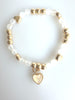 Beaded Bracelet With Dangling Heart No. 33