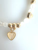 Beaded Bracelet With Dangling Heart No. 33