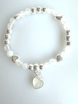Beaded Bracelet With Dangling Heart No. 33