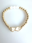 Beaded Bracelet With Shell Like Heart Shape Element No. 25