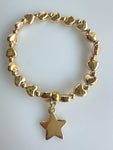 Heart Shape Beads Bracelet With Dangling Star No. 60