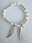 Beaded Bracelet With Dangling Wing And Tassel No. 46
