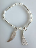Beaded Bracelet With Dangling Wing And Tassel No. 46
