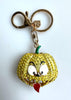 Cartoon Pumpkin Diamante Bag Charm Keyring