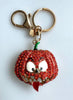 Cartoon Pumpkin Diamante Bag Charm Keyring