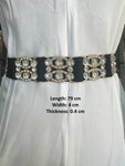 Diamante Buckle With Diamante Blocks Pu Summer Chunky Belt