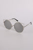 Round Sunglasses with darker tint in light frame