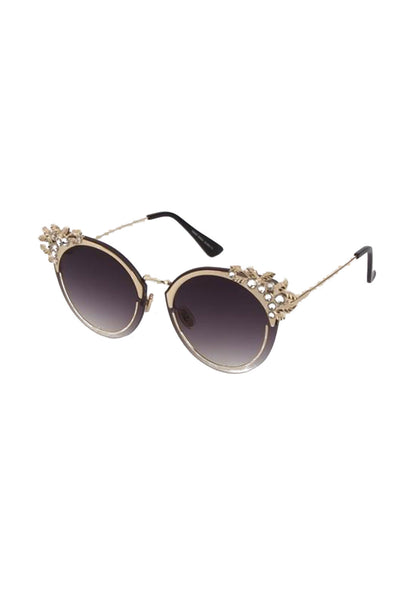 Cat Eye with Diamante Detailed Edges Sunglasses