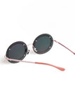 Round Studded Mirror Sunglasses