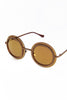Round Studded Mirror Sunglasses
