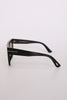 Chunky Visor Sunglasses with Gold Trim in Black