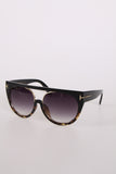 Chunky Visor Sunglasses with Gold Trim in Black