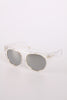 Chunky Visor Sunglasses with Gold Trim in Black